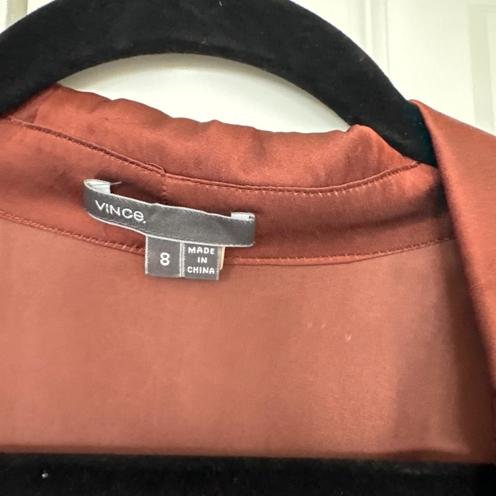 Vince Bronze 3/4 Sleeve Blouse Size 8 - Picture 2 of 4